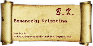 Besenczky Krisztina névjegykártya